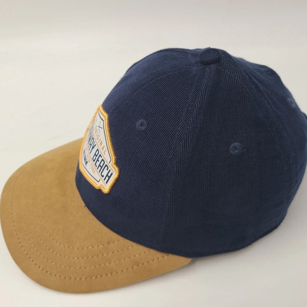 Rockaway Beach Hat Snapback Blue Brown Corduroy Surf Shop New York Patch Men